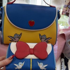 Loungefly Blue and Yellow Crossbody Bag with Bird Design crossbody and wallet
